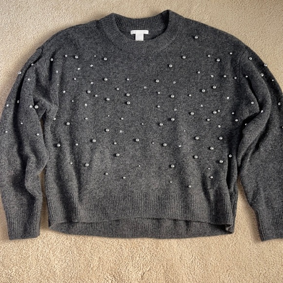 H&M Grey Sweater with Beading - Picture 1 of 1